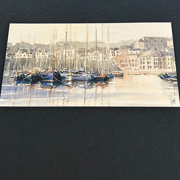 French Oversized Nautical Watercolor Postcards - Picture 4 of 4